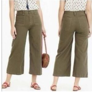 J. Crew Point Sur washed wide-leg crop pant green size 27